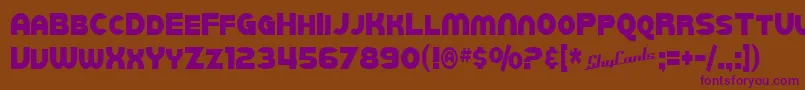 SfJuggernautCondensed Font – Purple Fonts on Brown Background