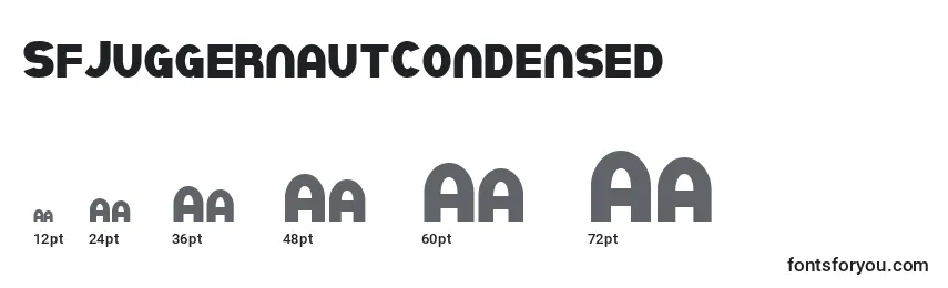 Размеры шрифта SfJuggernautCondensed
