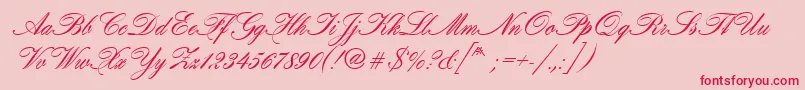 Fonte Hogarthscrd – fontes vermelhas em um fundo rosa
