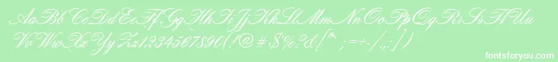 Hogarthscrd Font – White Fonts on Green Background