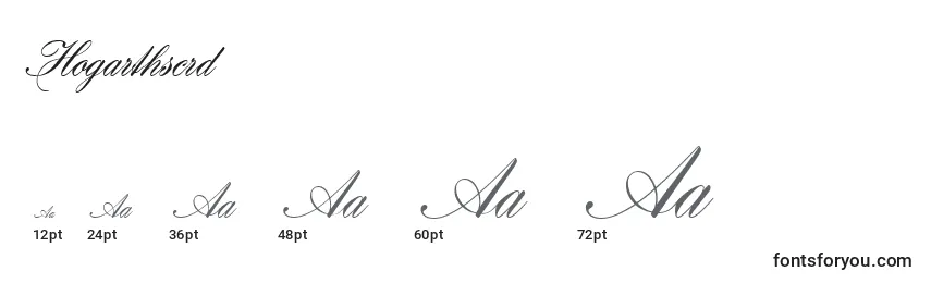 Hogarthscrd Font Sizes