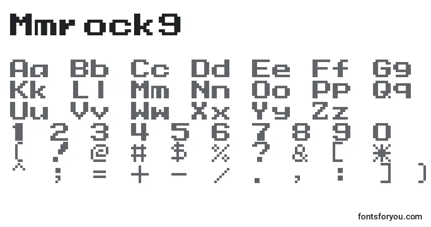 A fonte Mmrock9 – alfabeto, números, caracteres especiais