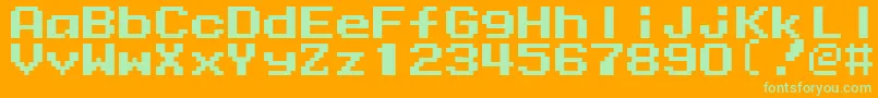 Mmrock9 Font – Green Fonts on Orange Background