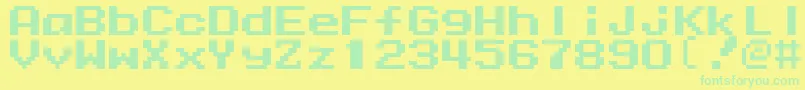 Weitere Informationen zur Mmrock9-Schriftart Mmrock9-Schriftart – Grüne Schriften auf gelbem Hintergrund