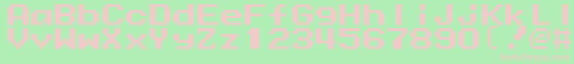 Mmrock9-fontti – vaaleanpunaiset fontit vihreällä taustalla