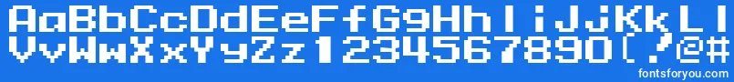 フォントMmrock9 – 青い背景に白い文字