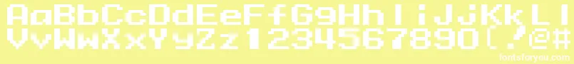 Weitere Informationen zur Mmrock9-Schriftart Mmrock9-Schriftart – Weiße Schriften auf gelbem Hintergrund