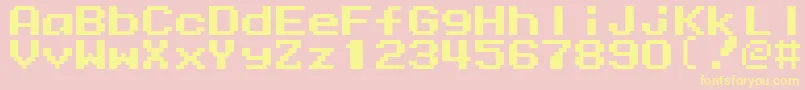 フォントMmrock9 – 黄色のフォント、ピンクの背景