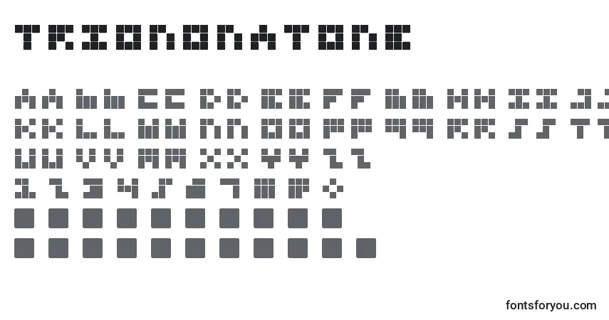 Schriftart TrioNonaTone – Alphabet, Zahlen, spezielle Symbole