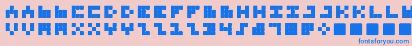 TrioNonaTone Font – Blue Fonts on Pink Background