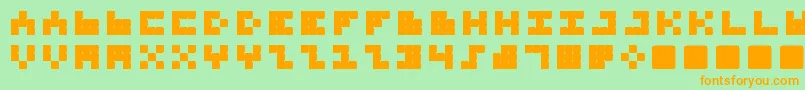 Шрифт TrioNonaTone – оранжевые шрифты на зелёном фоне