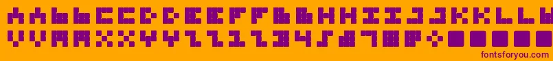 TrioNonaTone Font – Purple Fonts on Orange Background