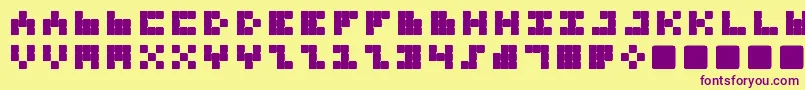 TrioNonaTone Font – Purple Fonts on Yellow Background