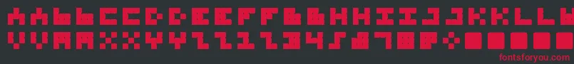 フォントTrioNonaTone – 黒い背景に赤い文字
