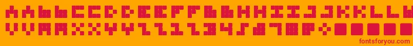 フォントTrioNonaTone – オレンジの背景に赤い文字