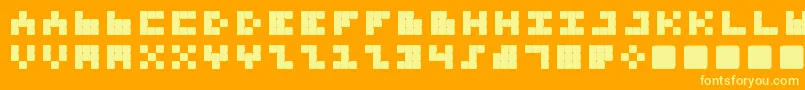 TrioNonaTone Font – Yellow Fonts on Orange Background