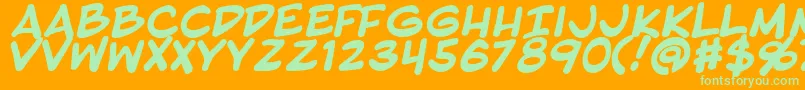 BlambotProBold Font – Green Fonts on Orange Background