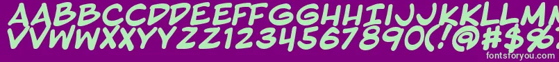 BlambotProBold Font – Green Fonts on Purple Background