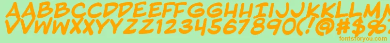 BlambotProBold Font – Orange Fonts on Green Background