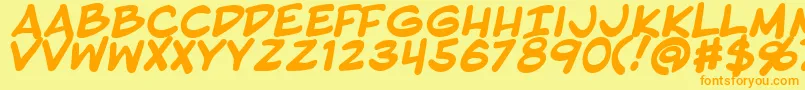 BlambotProBold Font – Orange Fonts on Yellow Background