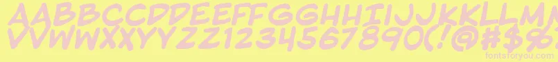 BlambotProBold Font – Pink Fonts on Yellow Background