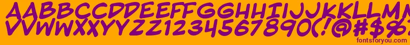 BlambotProBold Font – Purple Fonts on Orange Background