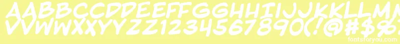 BlambotProBold Font – White Fonts on Yellow Background