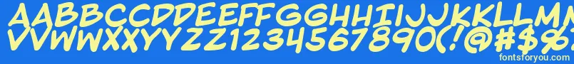 BlambotProBold Font – Yellow Fonts on Blue Background