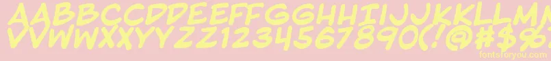 BlambotProBold Font – Yellow Fonts on Pink Background