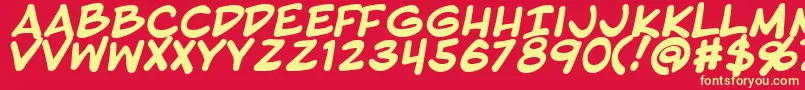 BlambotProBold Font – Yellow Fonts on Red Background