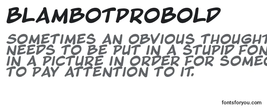 Review of the BlambotProBold Font