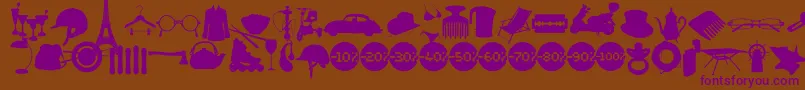Police Wcsoldoutabta – polices violettes sur fond brun