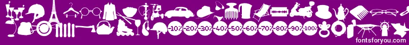 フォントWcsoldoutabta – 紫の背景に白い文字