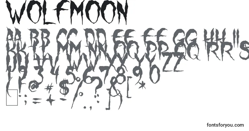 Schriftart WolfMoon – Alphabet, Zahlen, spezielle Symbole