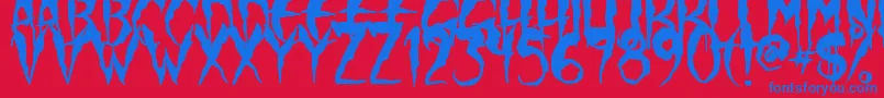 WolfMoon Font – Blue Fonts on Red Background