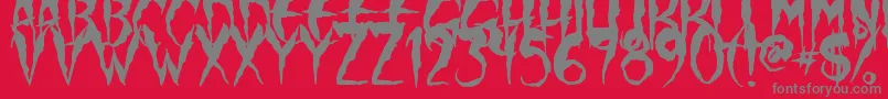 フォントWolfMoon – 赤い背景に灰色の文字