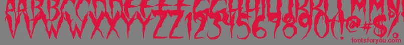 WolfMoon Font – Red Fonts on Gray Background