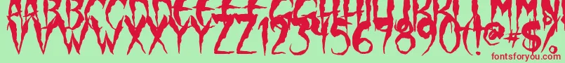 Czcionka WolfMoon – czerwone czcionki na zielonym tle