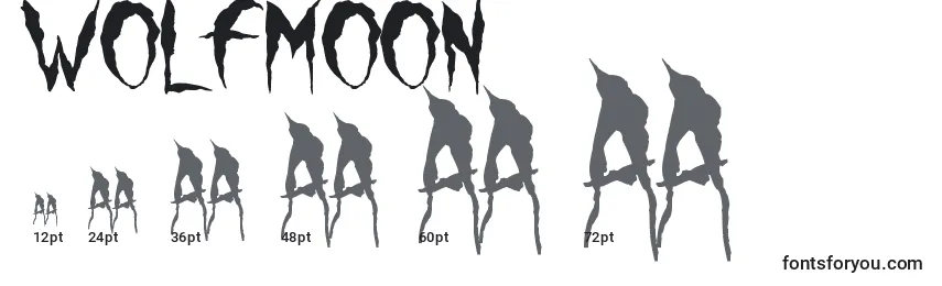 Размеры шрифта WolfMoon