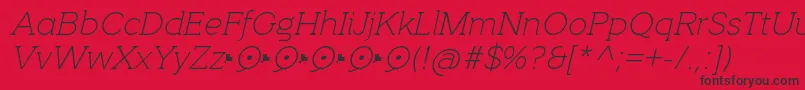 fuente QuotusThinItalic – Fuentes Negras Sobre Fondo Rojo