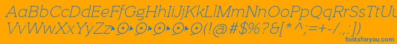 QuotusThinItalic Font – Blue Fonts on Orange Background