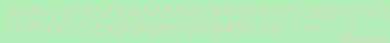 QuotusThinItalic Font – Pink Fonts on Green Background