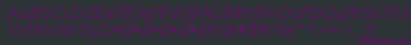 QuotusThinItalic Font – Purple Fonts on Black Background