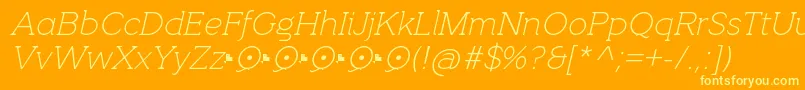 QuotusThinItalic Font – Yellow Fonts on Orange Background