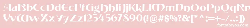 TintorettoRegular-Schriftart – Weiße Schriften auf rosa Hintergrund