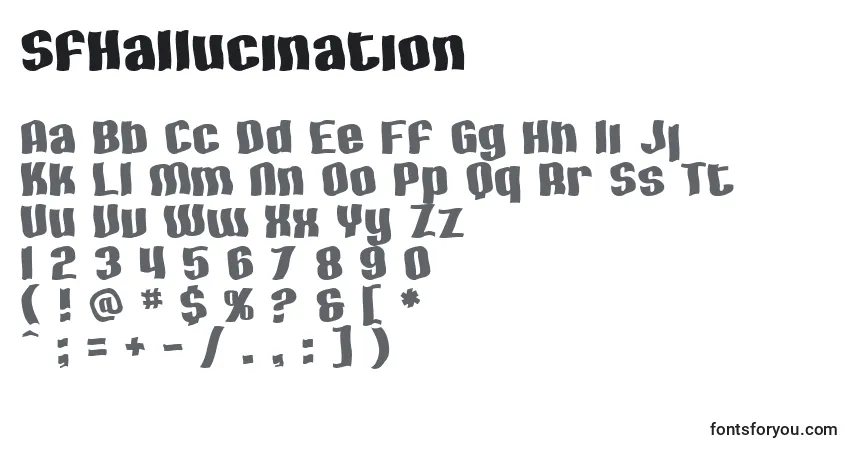 SfHallucination-fontti – aakkoset, numerot, erikoismerkit