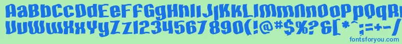 SfHallucination Font – Blue Fonts on Green Background
