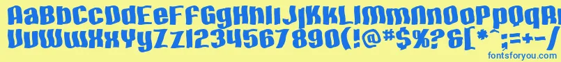 Saiba mais sobre a fonte SfHallucination Fonte SfHallucination – fontes azuis em um fundo amarelo
