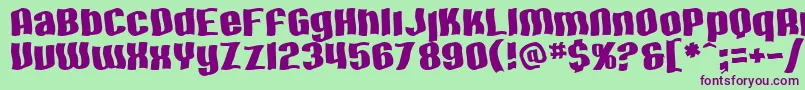 SfHallucination Font – Purple Fonts on Green Background