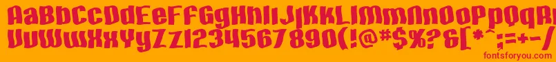 SfHallucination Font – Red Fonts on Orange Background